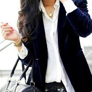 J. Crew Blue Velvet Blazer